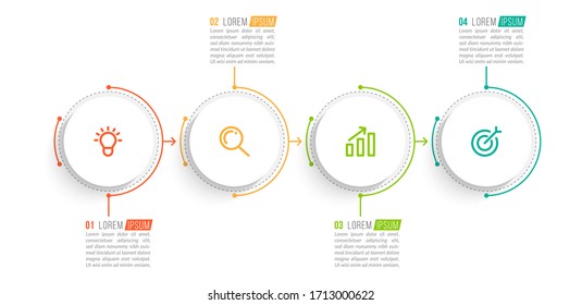 Minimal infographic template design with numbers 4 options or steps.