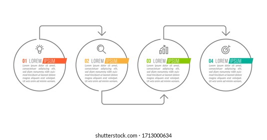 Minimal infographic template design with numbers 4 options or steps.