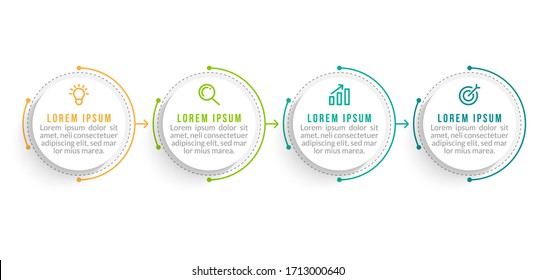 Minimal infographic template design with numbers 4 options or steps.