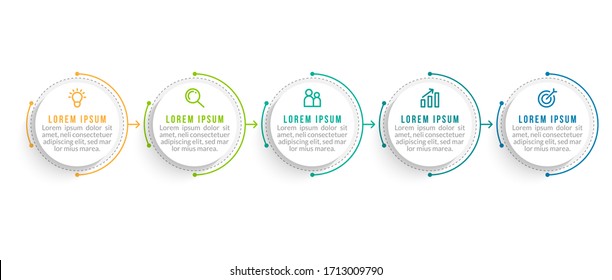 Diseño mínimo de plantillas de infografía con números 5 opciones o pasos.