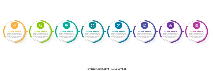 Minimal infographic template design with numbers 8 options or steps.