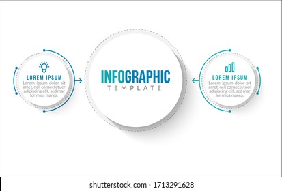 Minimal infographic template design with numbers 2 options or steps.