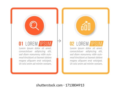 Diseño mínimo de plantillas de infografía con números 2 opciones o pasos.