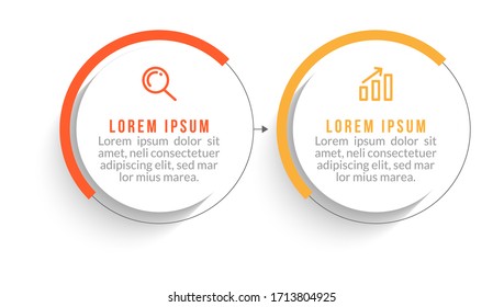 Diseño mínimo de plantillas de infografía con números 2 opciones o pasos.