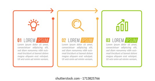 Diseño de plantilla infográfica mínima con números 3 opciones o pasos.