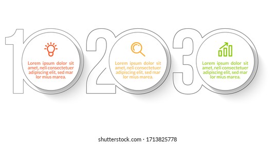 Minimal infographic template design with numbers 3 options or steps.