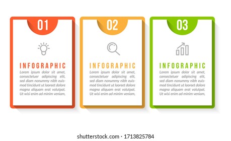 Minimales Infografik-Template-Design mit Optionen oder Schritten der Nummer 3.