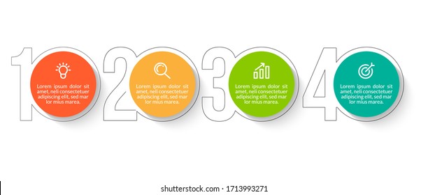 Minimal infographic template design with numbers 4 options or steps.