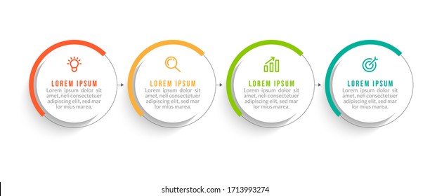 Minimal infographic template design with numbers 4 options or steps.