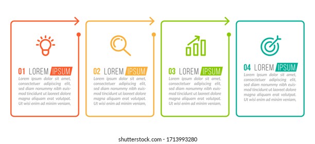 Minimal infographic template design with numbers 4 options or steps.