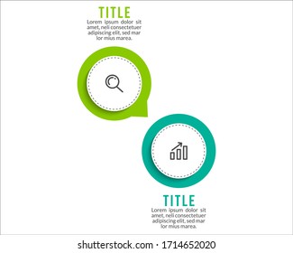 Minimal infographic template design with numbers 2 options or steps.