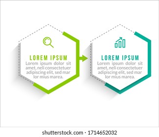 Diseño mínimo de plantillas de infografía con números 2 opciones o pasos.