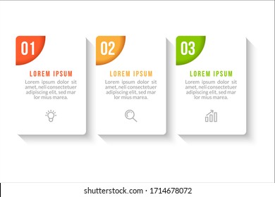 Minimal infographic template design with numbers 3 options or steps.