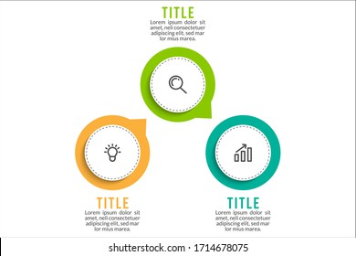 Minimal infographic template design with numbers 3 options or steps.