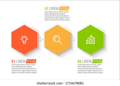 Minimal infographic template design with numbers 3 options or steps.
