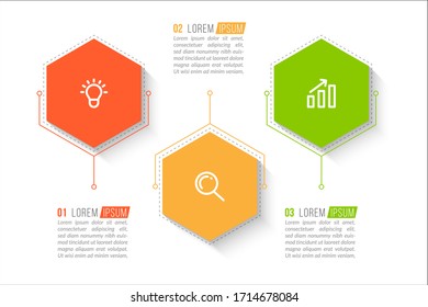 Diseño de plantilla infográfica mínima con números 3 opciones o pasos.