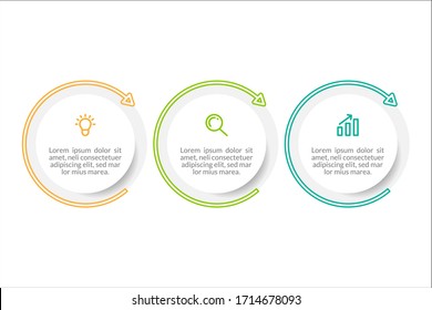 Minimal infographic template design with numbers 3 options or steps.