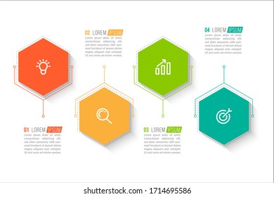 Minimales Infografik-Template-Design mit Optionen oder Schritten der Nummer 4.
