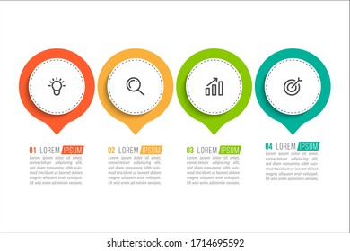 Minimal infographic template design with numbers 4 options or steps.