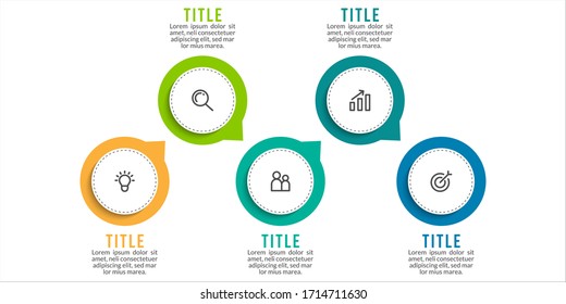Diseño mínimo de plantillas de infografía con números 5 opciones o pasos.