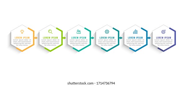 Minimal infographic template design with numbers 6 options or steps.