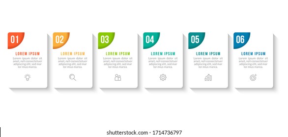 Minimal infographic template design with numbers 6 options or steps.