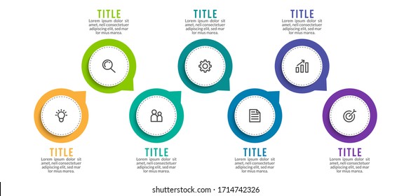 Minimal infographic template design with numbers 7 options or steps.