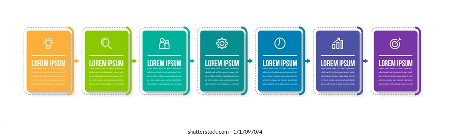 Minimal infographic template design with numbers 07 options or steps.