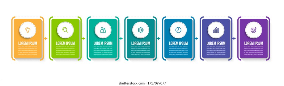 Minimal infographic template design with numbers 07 options or steps.