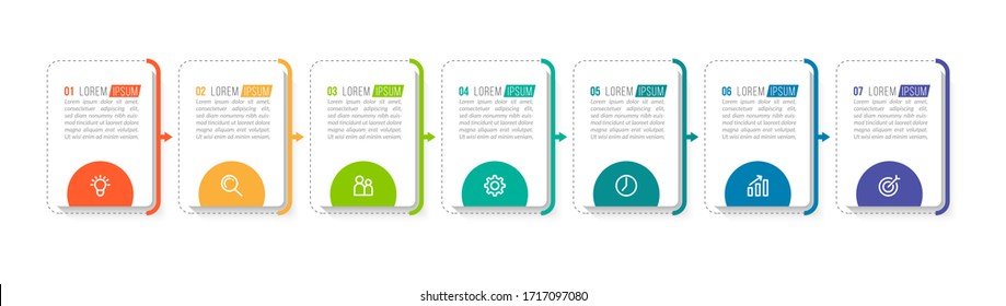 Minimal infographic template design with numbers 07 options or steps.