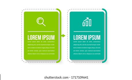 Minimal infographic template design with numbers 2 options or steps.