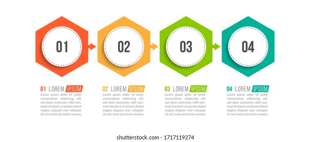 Minimal infographic template design with numbers 4 options or steps.