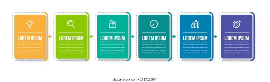 Minimal infographic template design with numbers 6 options or steps.