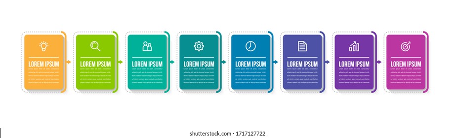 Minimal infographic template design with numbers 8 options or steps.