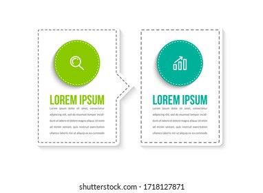 Minimal infographic template design with numbers 2 options or steps.