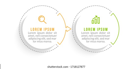 Minimal infographic template design with numbers 2 options or steps.