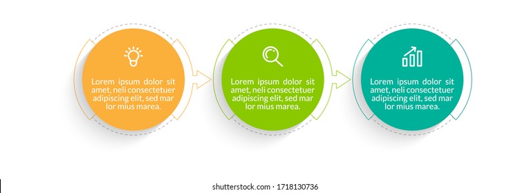 Minimal infographic template design with numbers 3 options or steps.