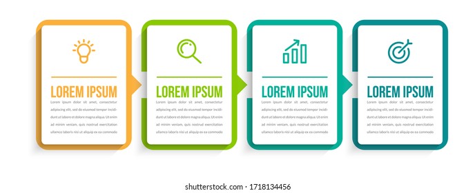 Minimal infographic template design with numbers 4 options or steps.