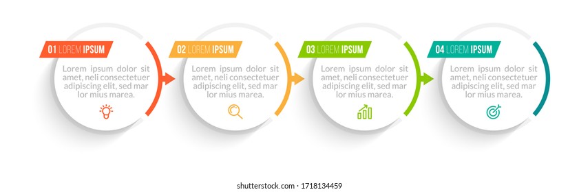 Minimal infographic template design with numbers 4 options or steps.
