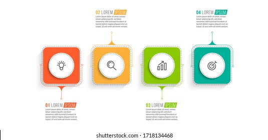 Minimal infographic template design with numbers 4 options or steps.