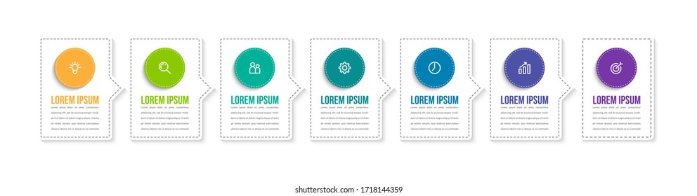 Minimal infographic template design with numbers 7 options or steps.