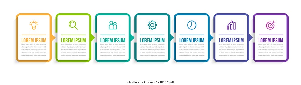 Minimal infographic template design with numbers 7 options or steps.