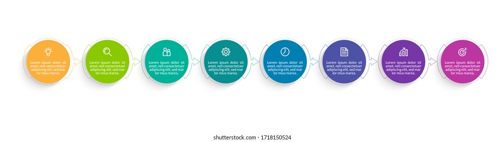 Minimal infographic template design with numbers 8 options or steps.