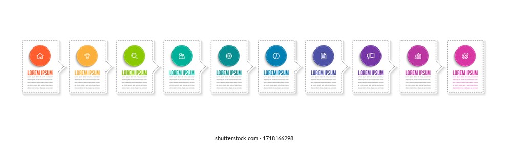 Diseño de plantilla infográfica mínima con números 10 opciones o pasos.