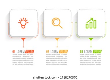 Diseño de plantilla infográfica mínima con números 3 opciones o pasos.