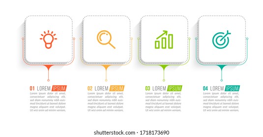 Minimal infographic template design with numbers 4 options or steps.