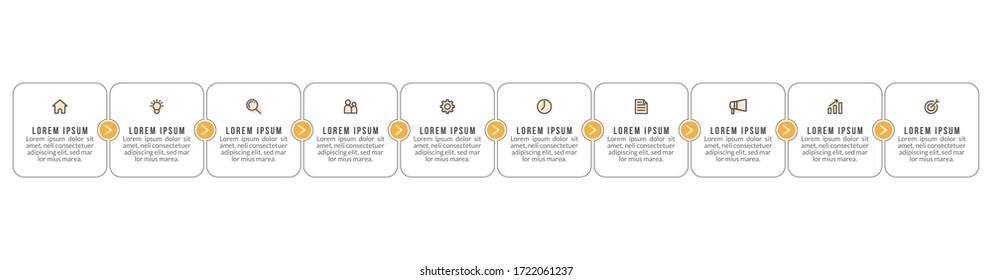 Minimal infographic template design with numbers 10 options or steps.