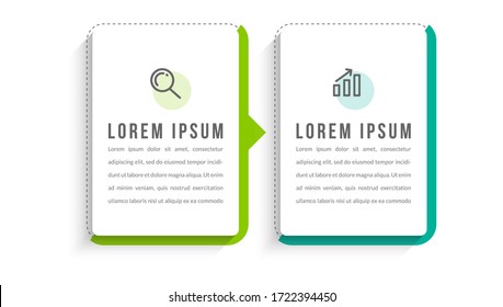 Minimal infographic template design with numbers 2 options or steps.
