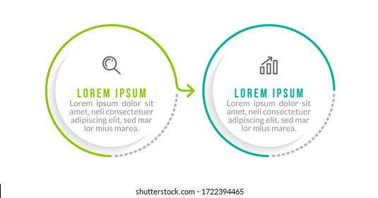 Minimal infographic template design with numbers 2 options or steps.