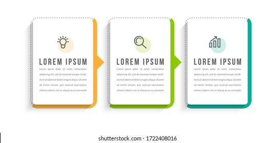 Minimal infographic template design with numbers 3 options or steps.